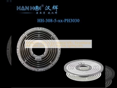 3030&2835 LED PC Eco-Material 92%+ Transmittansi Lensa Anti-silau Untuk UFO Lensa Pencahayaan High Bay