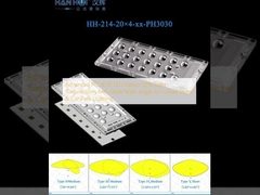 Advanced PC 3030 LED Optics 92% Transmisi Cahaya Anti-Glare Wide Angle untuk Street Urban & Parkir Pencahayaan