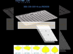 90°/T2/T3/T4/T5 Tersedia Transmittansi Tinggi 70×4pcs 3030LED Anti-Glare Mudah Pemasangan Lensa Cocok Lampu Jalan & Banjir