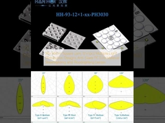 50×50mm Lensa Square 12×1pcs Desain Distribusi Cahaya Berbagai Anti-Glare PC Eco-Material Streetlighting dan Lensa Floodlighting