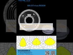 4 Rings Waterproof UFO High Bay Lighting Lensa φ183mm Ukuran Lensa 3030/2835LED