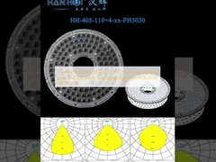 Lensa Lampu High Bay UFO LED 110×4pcs 3030&2835, Ukuran 263.03×9mm, Tahan Air untuk Industri