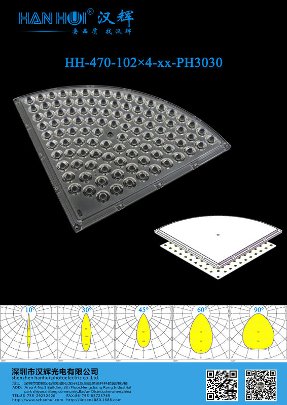 3030 LED Stadium Lighting Lens 408pcs High Uniformity 92% Transmittance
